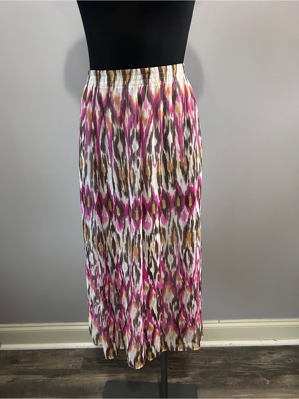 Alfred Dunner Skirt Womens 18 Multicolor Boho Abstract Pull On Midi Plus Size - Picture 3 of 7